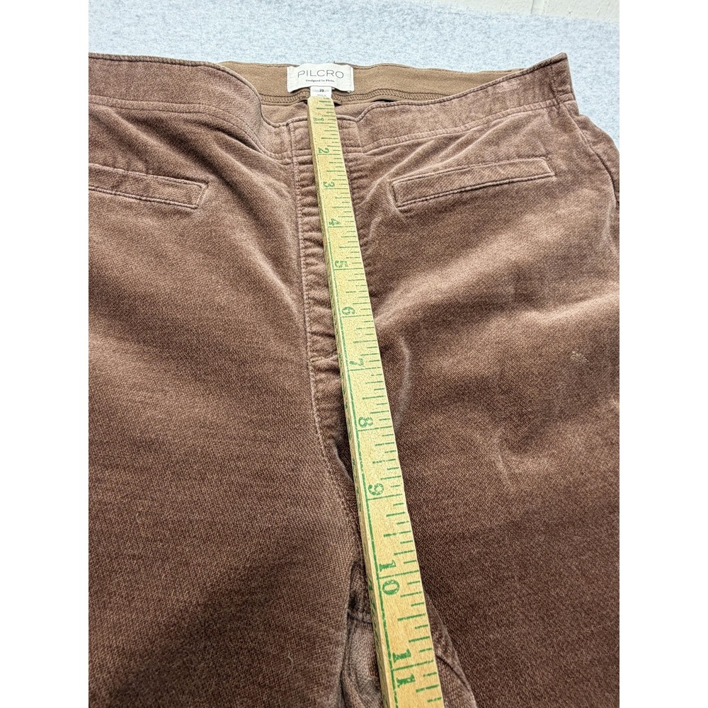 Pilcro Anthropologie Velvet Wide Leg Pants Womens 29 Brown Stretch Casual Retro - Picture 5 of 13